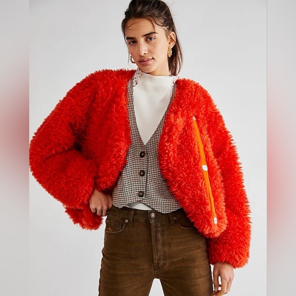 NWOT Free People Lena Teddy Jacket SZ M - Picture 3 of 5